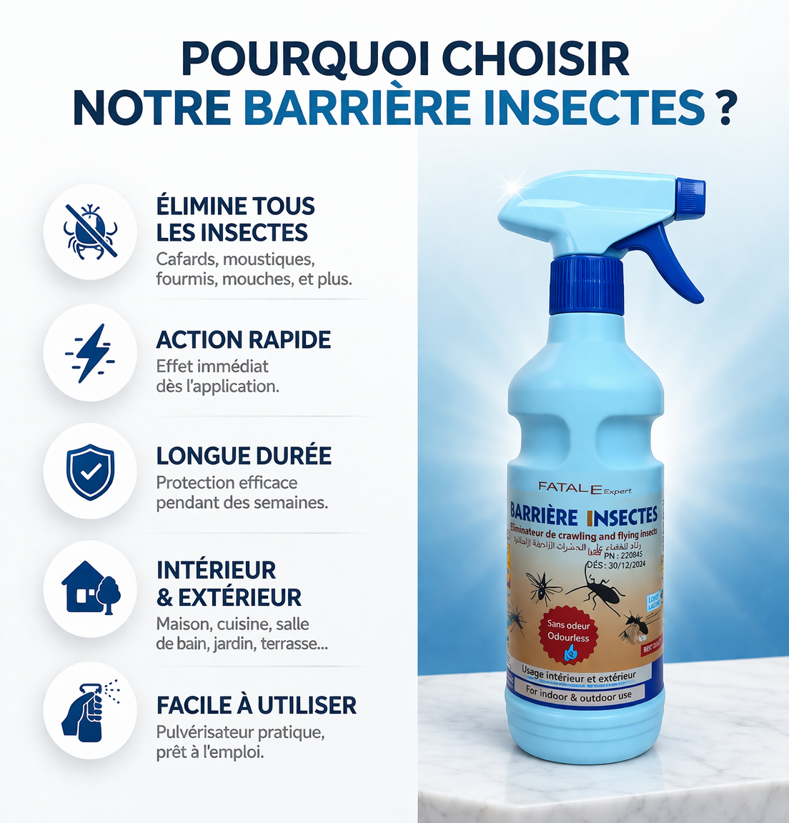 Fatal Expert Barrière Insectes 500ml - Protection Anti-Invasions Longue Durée