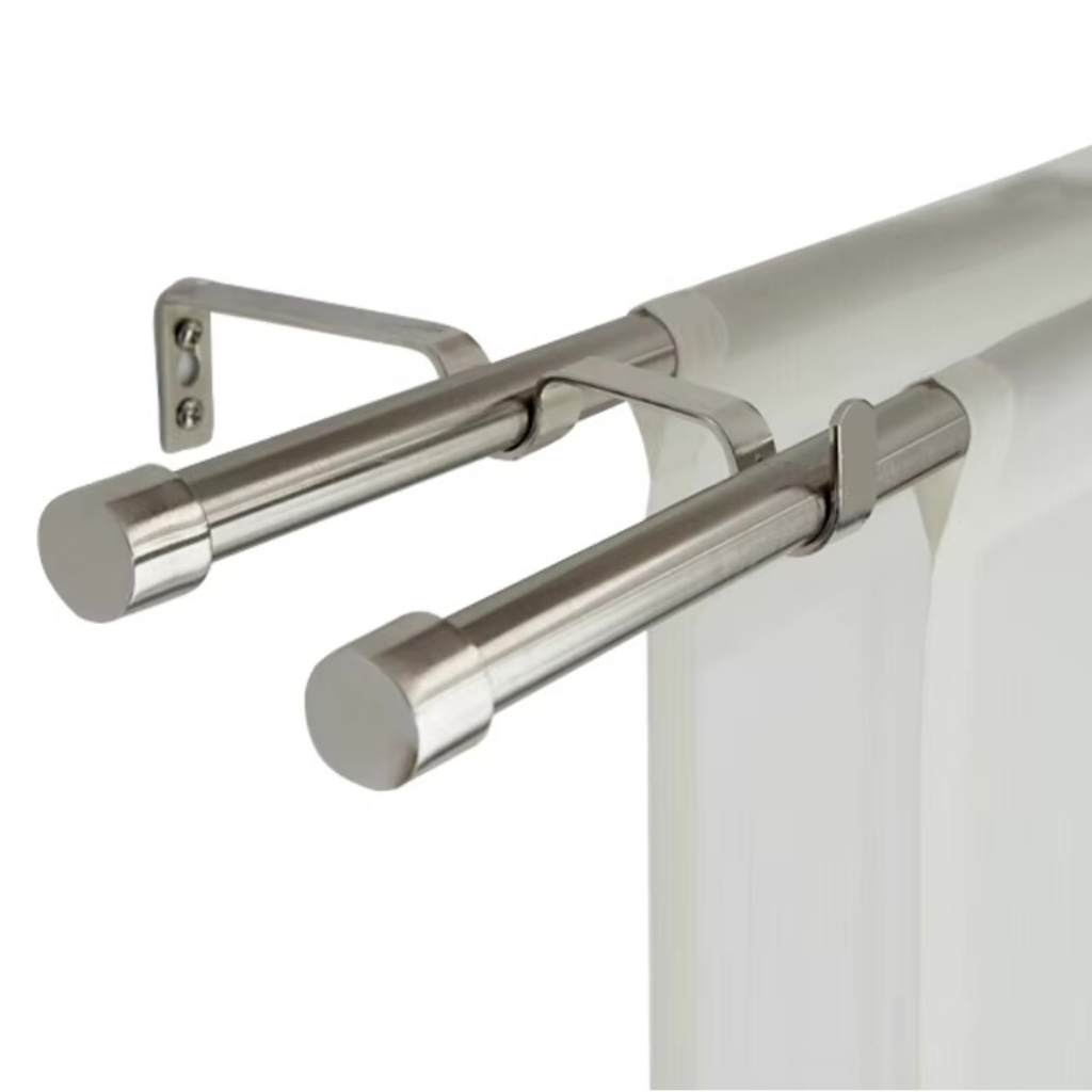 Supports muraux doubles à double crochet en S en aluminium poli DN25 finition argenté brillant, modèle DOUBLE. SQES TUNISIE