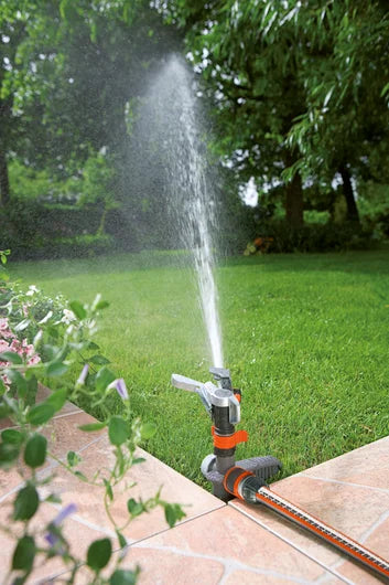 Arroseur rotatif GARDENA Premium Pulse, secteur 25°-360°, portée 5-12.5m, surface 75-490m², garantie 5 ans. Livraison Tunisie — SQES.