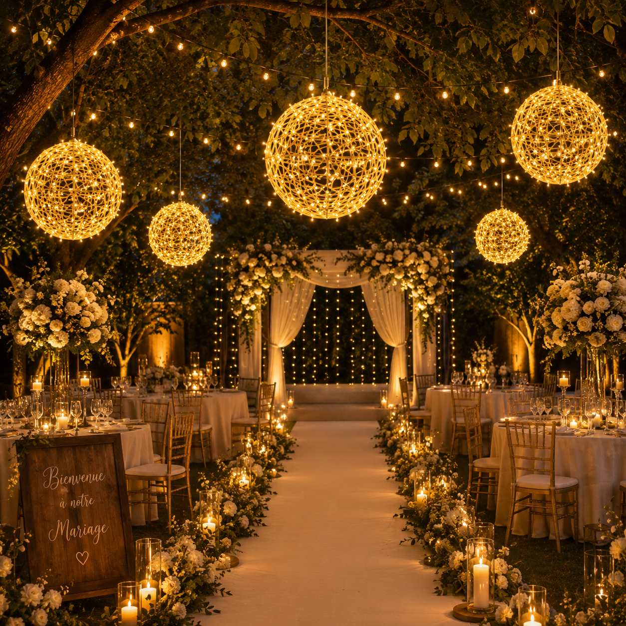 Boule lumineuse décorative LED tressée, blanc chaud. Dispo en 3 tailles. Livraison Tunisie – SQES Ariana Menzah 8.