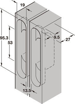 Charnière Cachée 180° pour Porte d'Armoire