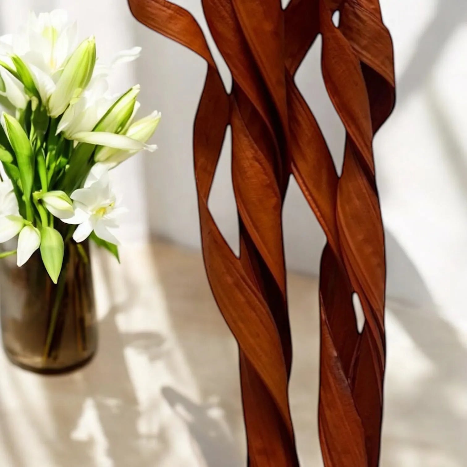 Palme bouclé pour decoration interieur 1,5m marron 10branches - SQES