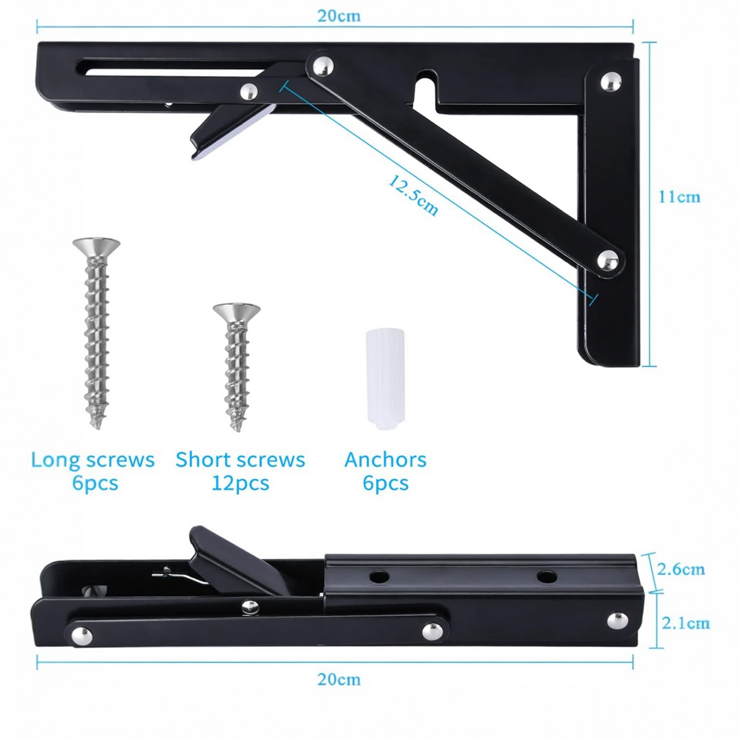 Support etagère Pliante Noir – Pack de 2 Consoles - 35 CM