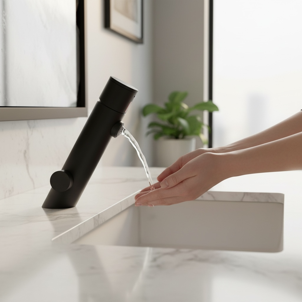 Mitigeur de Lavabo à Commande Électronique à Piles Noir MCM Italie - Article 702704