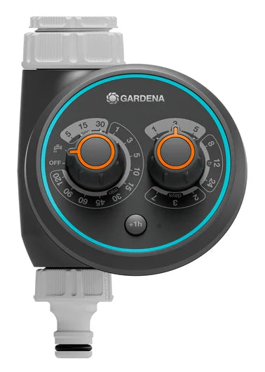 Programmateur d'arrosage GARDENA Easy Plus 1897-20 vue de côté avec raccord robinet