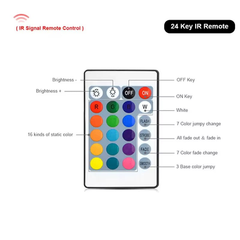 Télécommande Sans Fil 24 Touches RGB pour Ruban LED 3528 5050