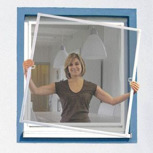 Moustiquaire pour fenêtres avec cadre en PVC 130 x 150 cm