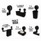 Pack 6 Accessoires Salle de Bain à Ventouse ABS Noir EJIM – Sans Perçage