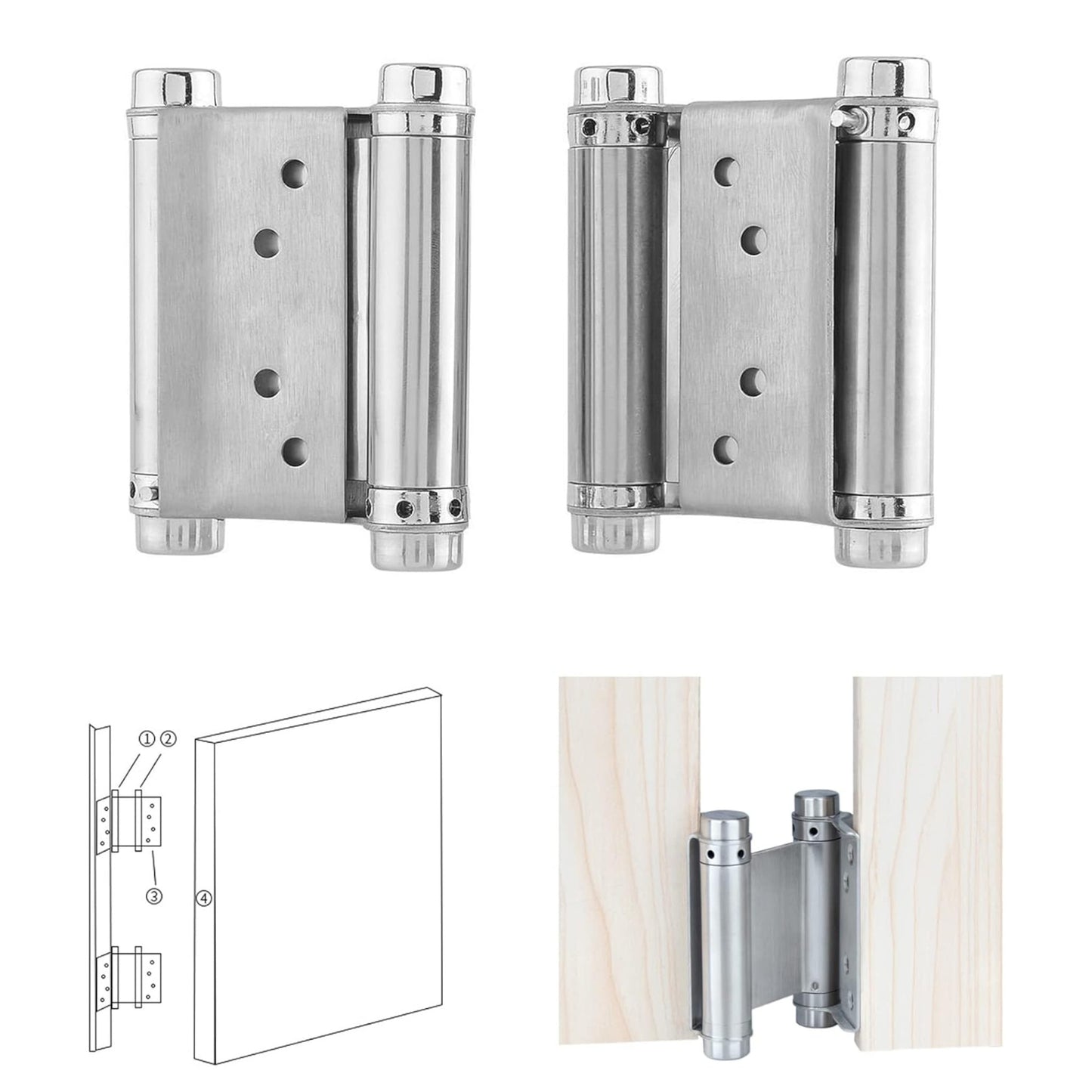 Charnière Inox Double Action Va-et-Vient