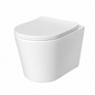 Cuvette WC suspendue design moderne installée en salle de bain fond blanc – SQES Tunisie Ariana Menzah 8