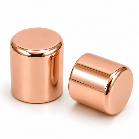 Bouchon Pour Tube à Rideaux SIMPLE DN25 Or Rosé Brillant – Lot 2 pcs