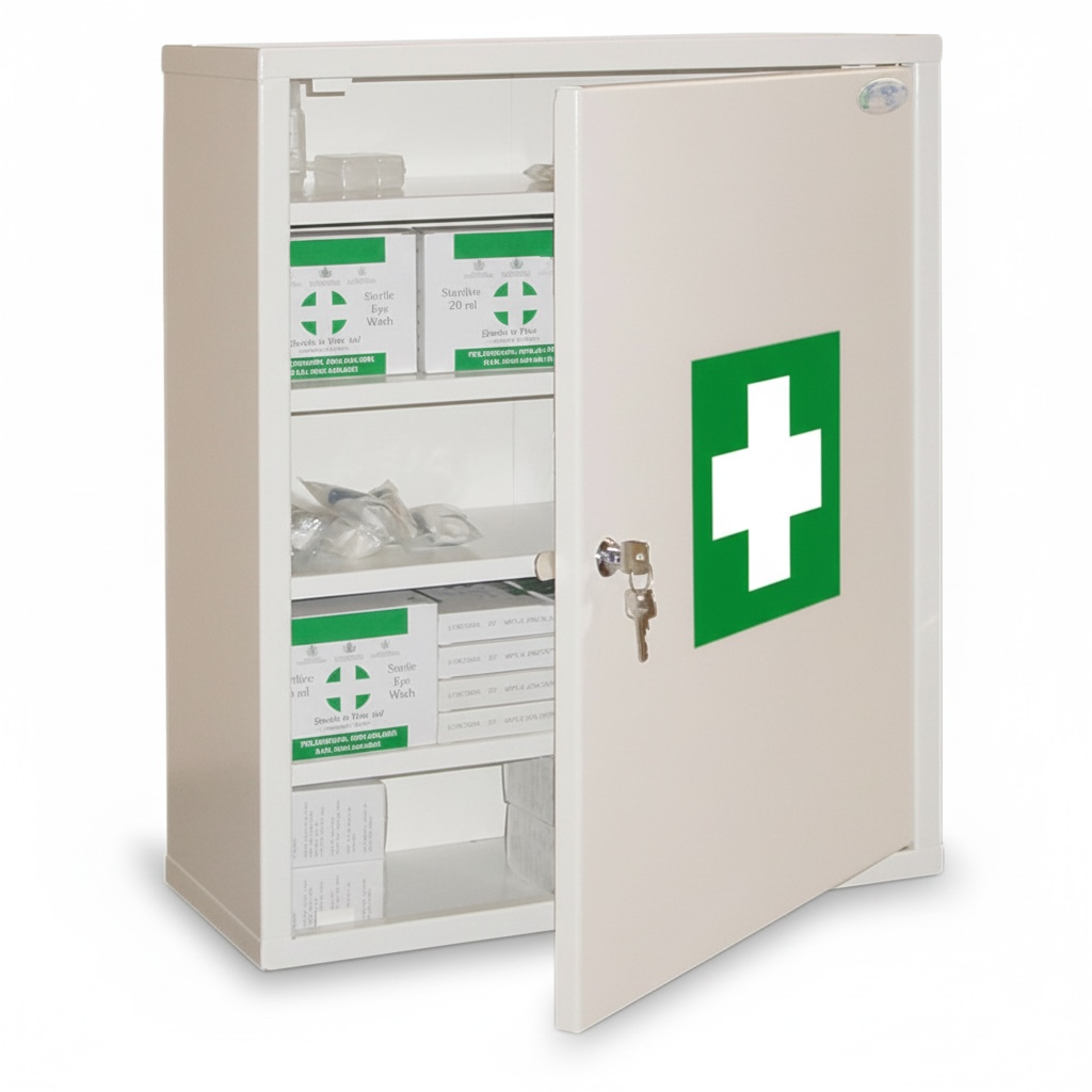 Boite à Pharmacie Métallique Blanc PM