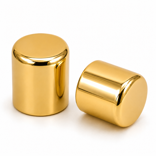 Bouchon Pour Tube à Rideaux SIMPLE DN25 Or Brillant – Lot 2 pcs