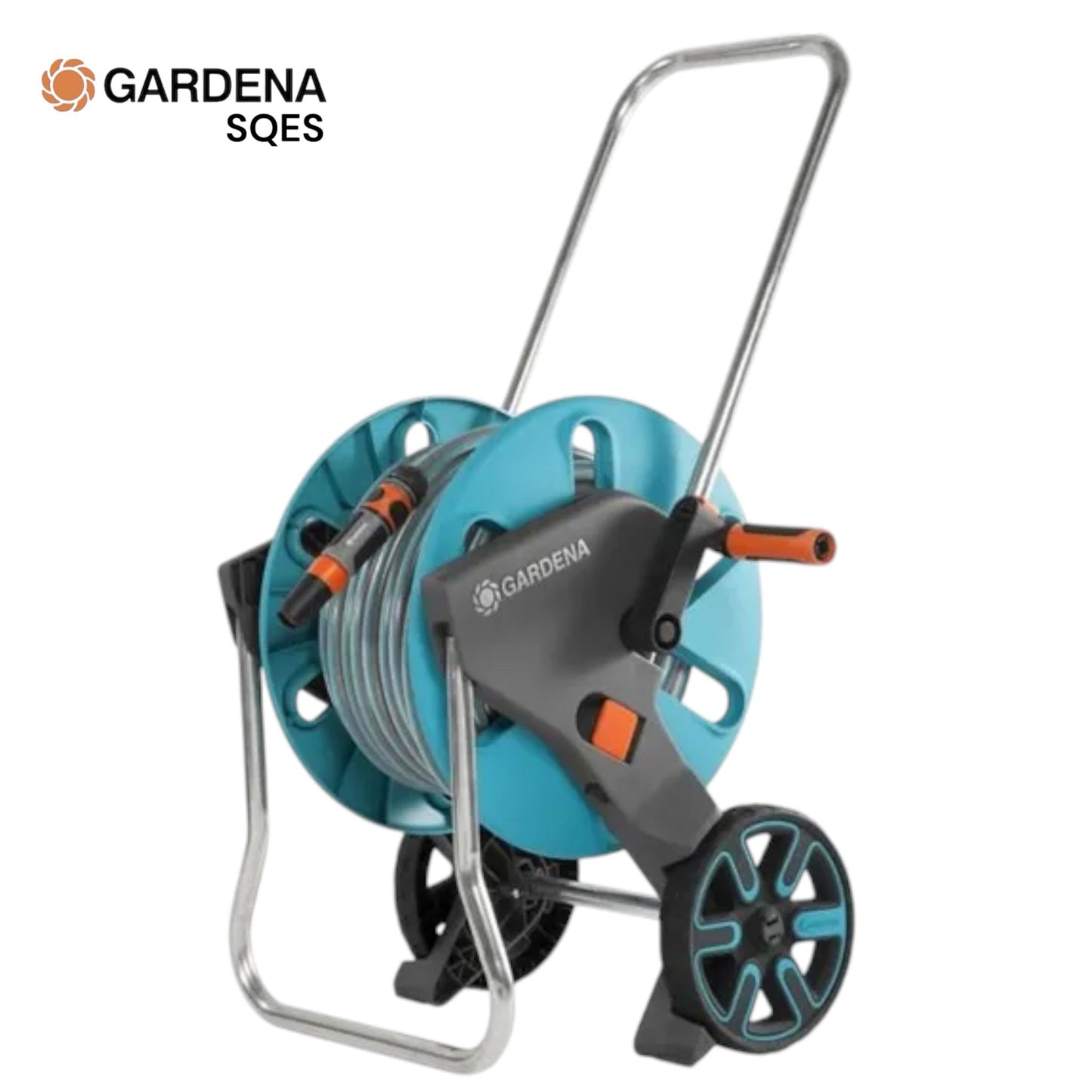 Dévidoir AquaRoll M Équipé, Enrouleur de Tuyau, 20 m de Tuyau 15mm GARDENA