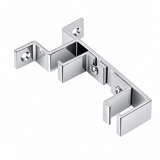 Support Mural DOUBLE Pour Rail à Rideaux Aluminium Argenté Brillant – Lot 2 pcs