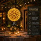 Boule lumineuse décorative LED tressée, blanc chaud. Dispo en 3 tailles. Livraison Tunisie – SQES Ariana Menzah 8.