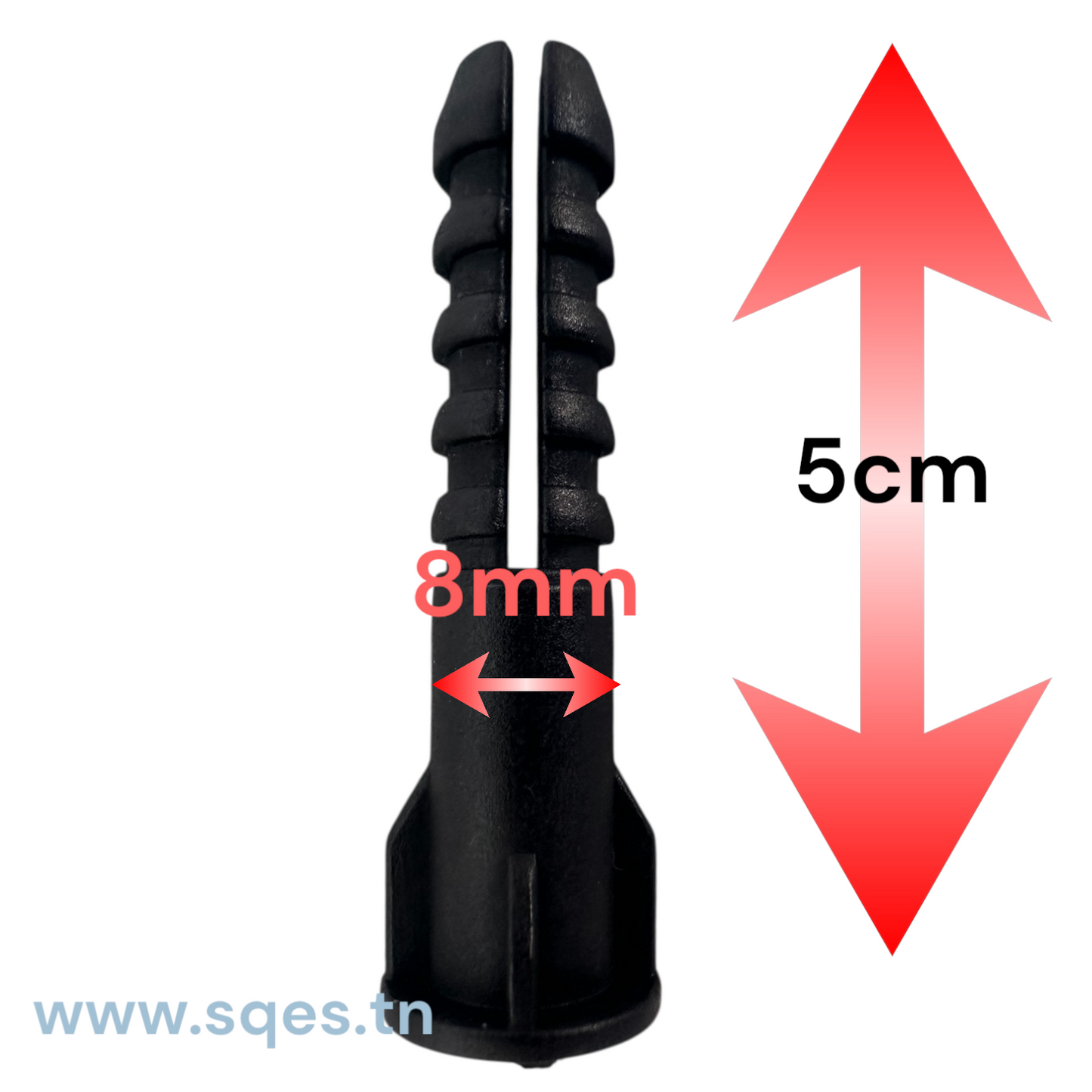Cheville Plastique Noire en PEHD – Résistance Renforcée et Finition Discrète 8mm