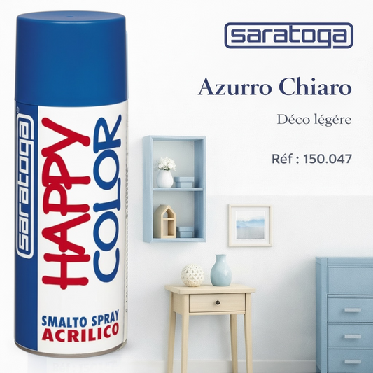 Peinture Spray Azurro Chiaro Réf.150.047 400ml Happy Color - Saratoga