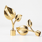 embout design feuilles IRIS DN25 or brillant, lot 2 pcs, finition dorée premium, tringle à rideaux – SQES Ariana Menzah 8 Tunisie