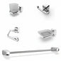 Ensemble accessoires Salle De Bain - En plastique chrome - 5 Pièces - SQES