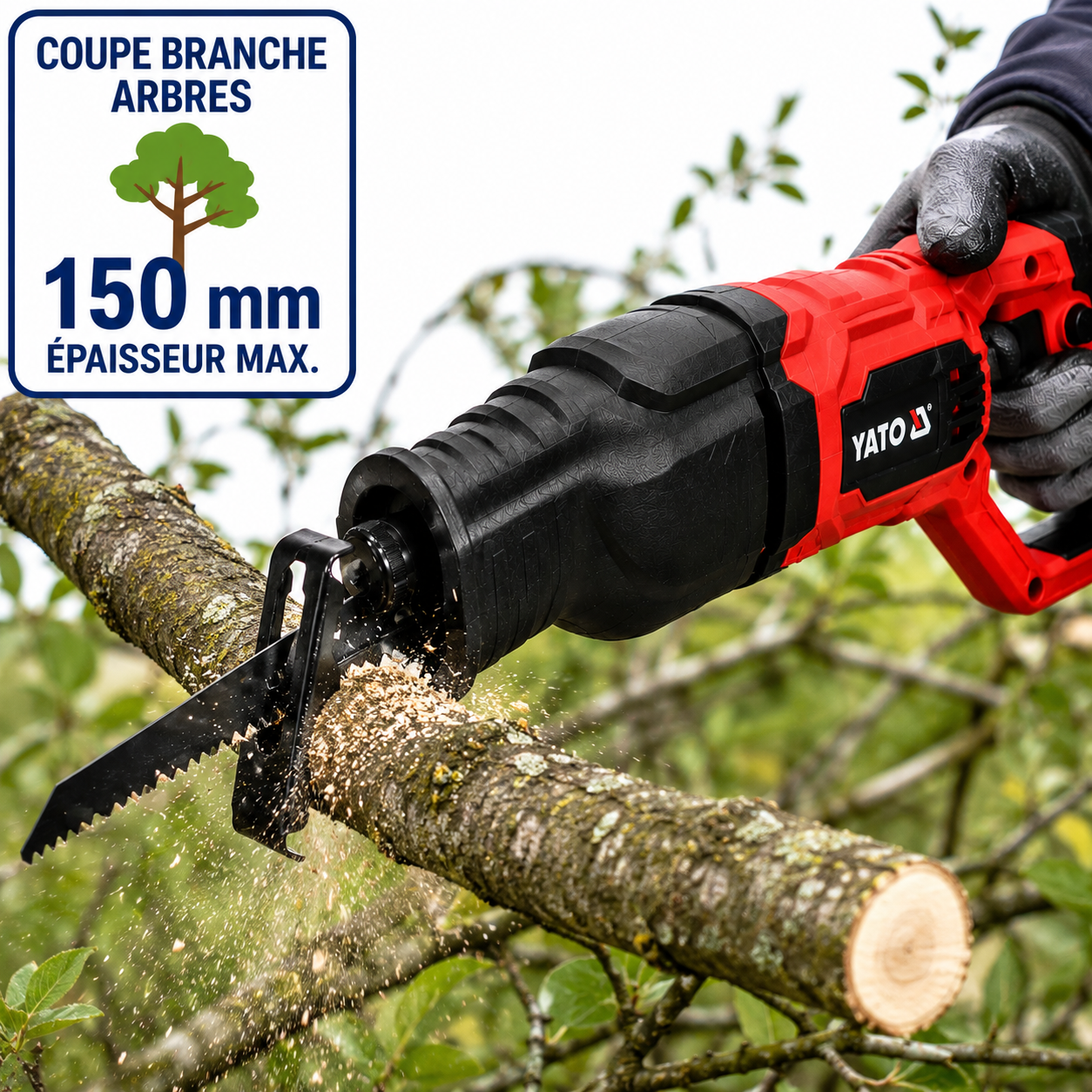 Scie Sabre YATO 1050W YT-82281 – Coupe Bois 150mm & Métal 10mm