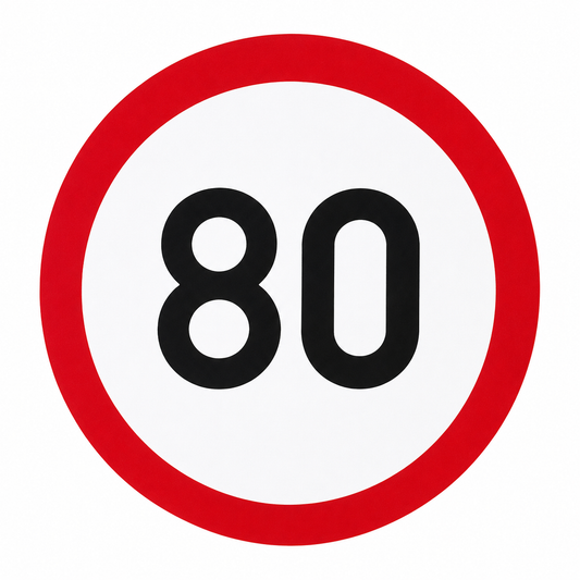 Panneau Autocollant Limitation de Vitesse 80 km/h – Ø10cm