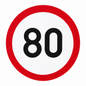 Panneau Autocollant Limitation de Vitesse 80 km/h – Ø10cm