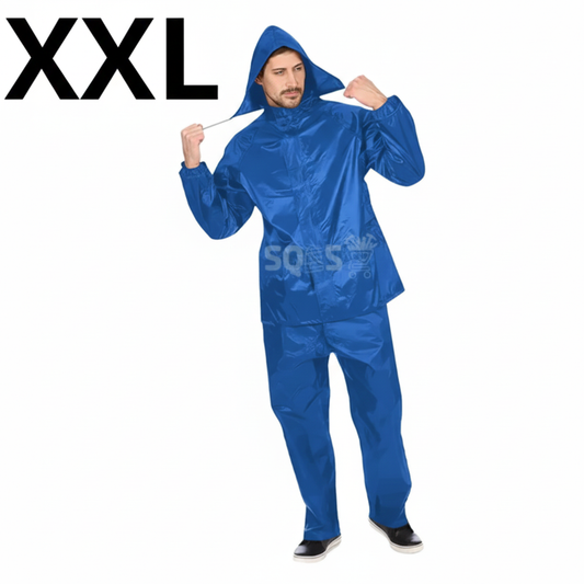 Ensemble imperméable de pluie Veste + Pantalon, Bleu Marine, XXL