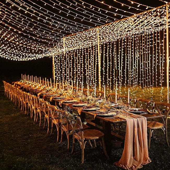 Rideau lumineux Hauteur 3M LED lumière jaune