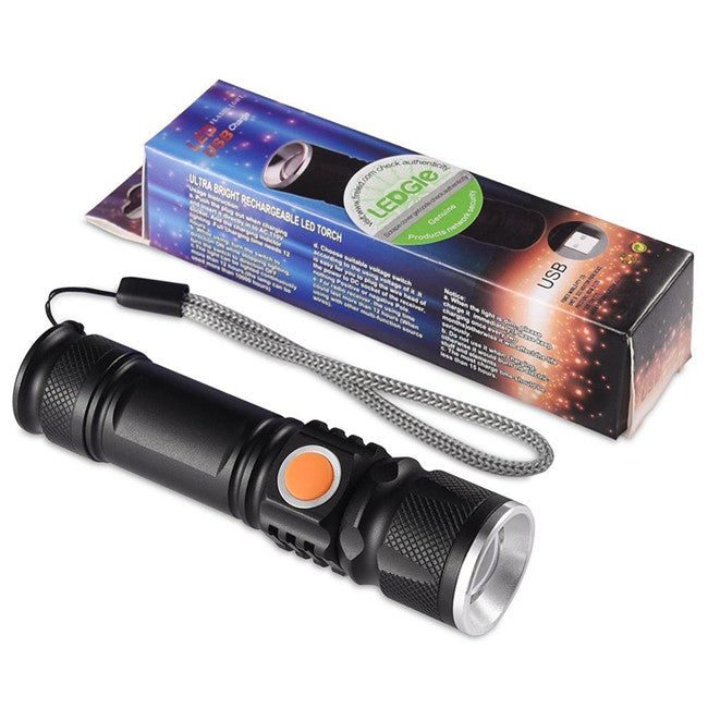 Torche LED Compacte Rechargeable Zoom USB – SQES Tunisie