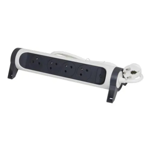 Rallonge multiprise avec bloc rotatif de 4 prises 2P+T Surface , interrupteur et cordon longueur 1,5m - SQES