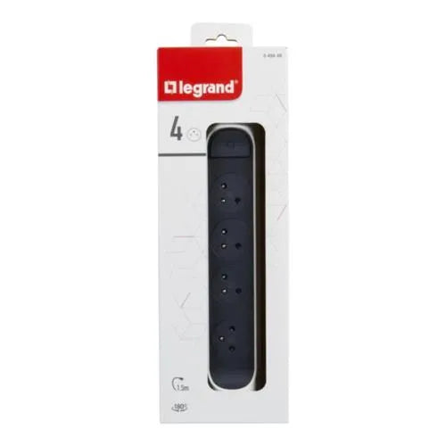 Rallonge multiprise avec bloc rotatif de 4 prises 2P+T Surface , interrupteur et cordon longueur 1,5m - SQES