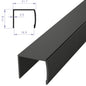 Profilé en U 2.5m Noir Mat pour Dressing et Armoire