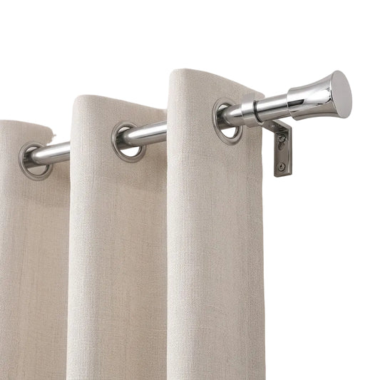 Tringle complète aluminium VORTEX argenté brillant montée avec rideau à œillets – SQES Tunisie Ariana Menzah 8