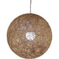 Plafonnier en Rotin Naturel MARRON - Lustre rond en Forme de globe Ø28 - SQES