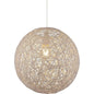 Lustre rond en forme de globe Ø28 -Plafonnier en Rotin Naturel - SQES