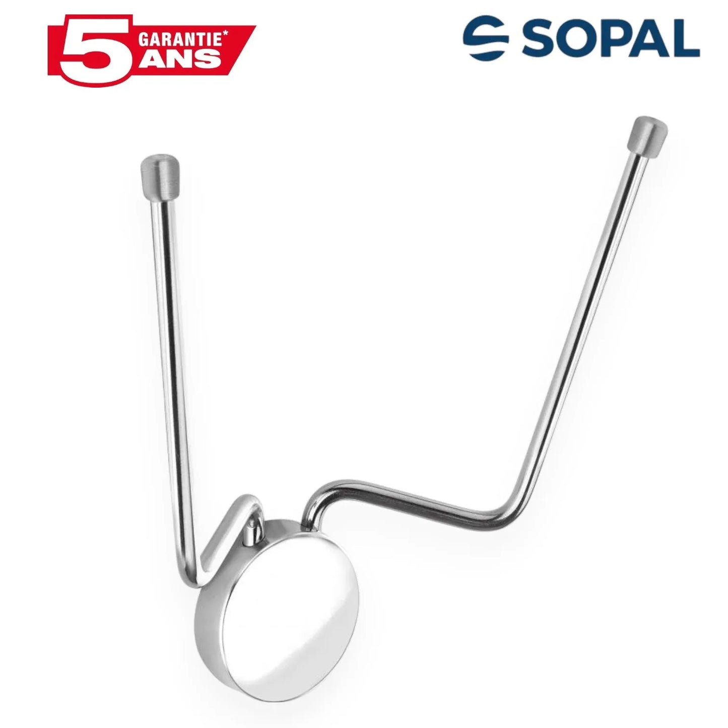 Porte-rouleau papier toilette inox SOPAL Série Fell SB05A10, fixation murale, résistant corrosion, design moderne. Livraison Tunisie — SQES.