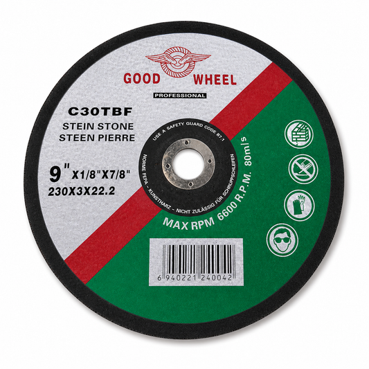 
Produit modifié
Disque à tronçonner pierre 230mm GOOD WHEEL C30TBF
