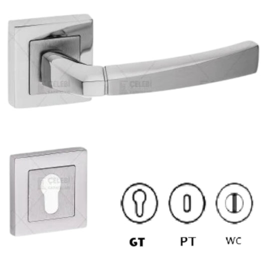 Poignée de Porte Satiné Rosace KRISTAL ISTAN