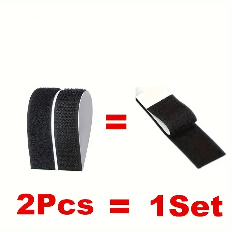 Scratch Autocollant Double Face, 8 patch de 10cm x 2cm Noir - SQES