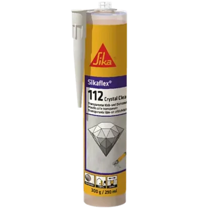 Sikaflex®-112 Crystal Clear 290ml, mastic-colle transparent monocomposant multi-usages. Béton, verre, bois, métaux, PVC. Marquage CE. SQES Tunisie.