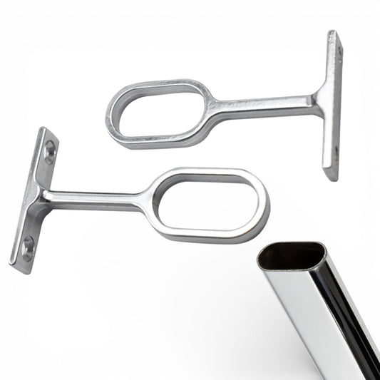 Support Tube Oval pour Dressing et Armoires (2 pièces)