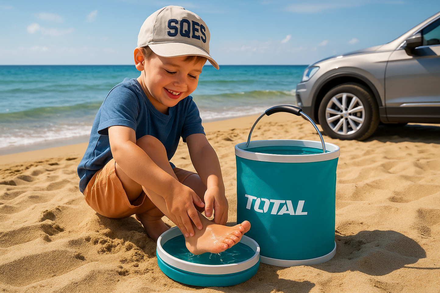 Seau Pliant TOTAL TGTFB15 15L – Oxford 1200D | Poignée Métal EVA | 0-65°C | Pliable