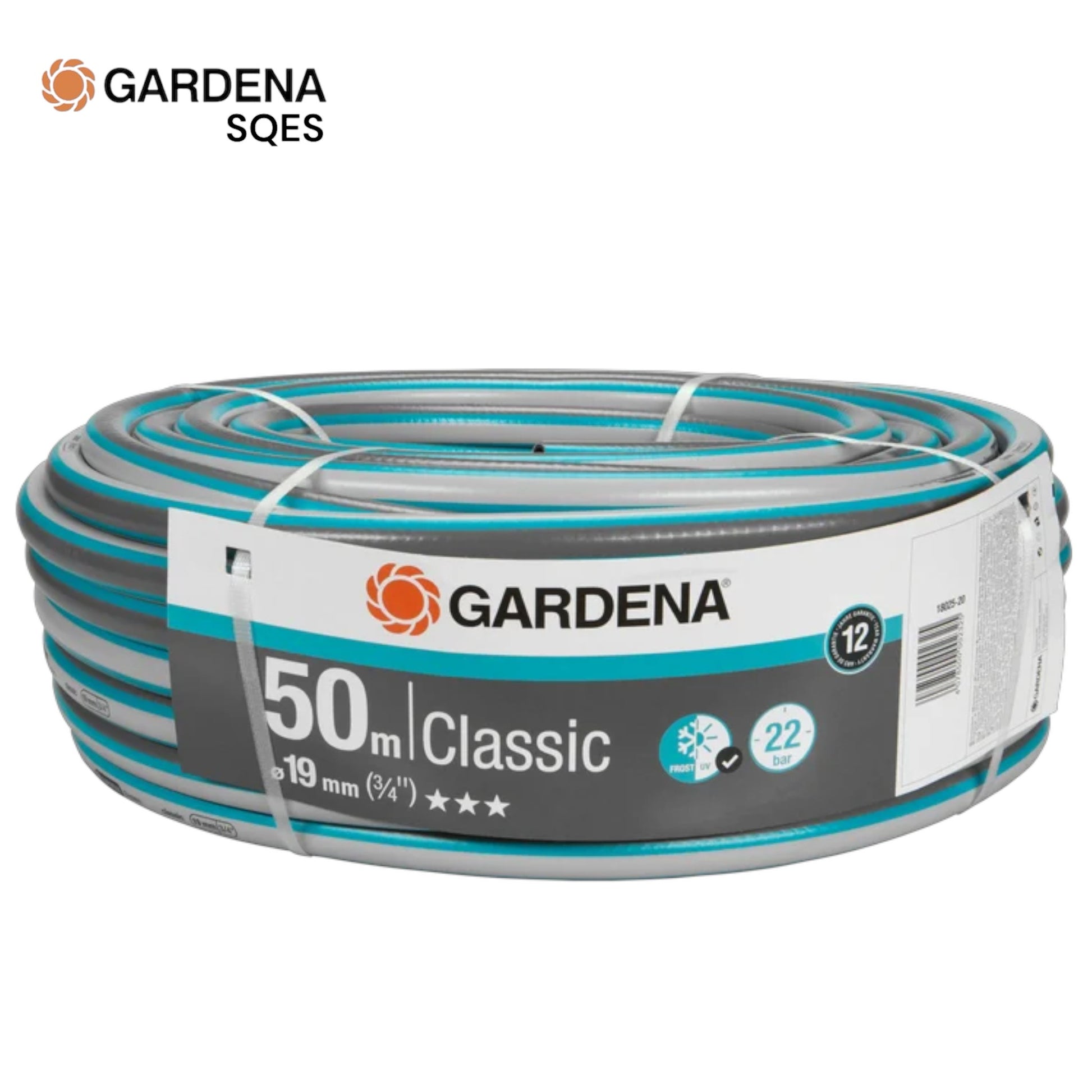 Tuyau arrosage GARDENA Classic 19mm (3/4") 50m, débit supérieur, résistant UV intempéries, très grands jardins. Livraison rapide Tunisie — SQES.