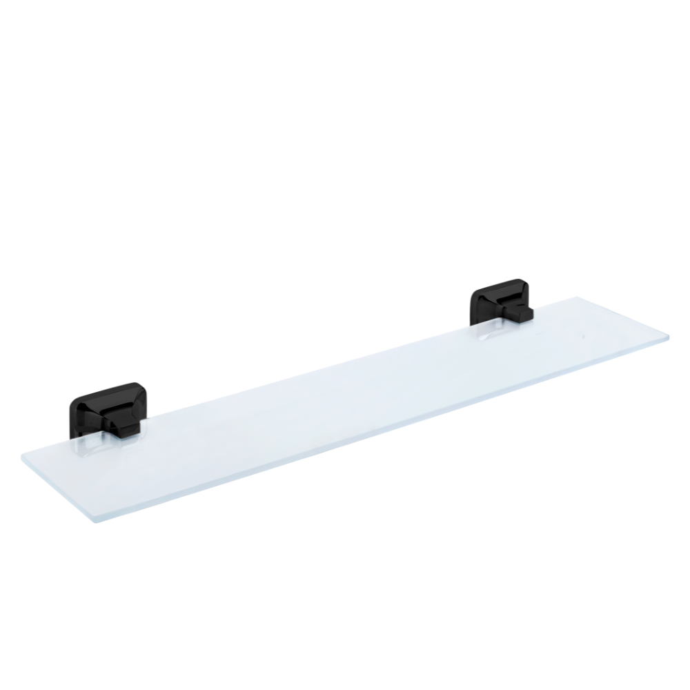 Etagère en Verre UNO Noir 50cm - Tablette Salle de Bain Design