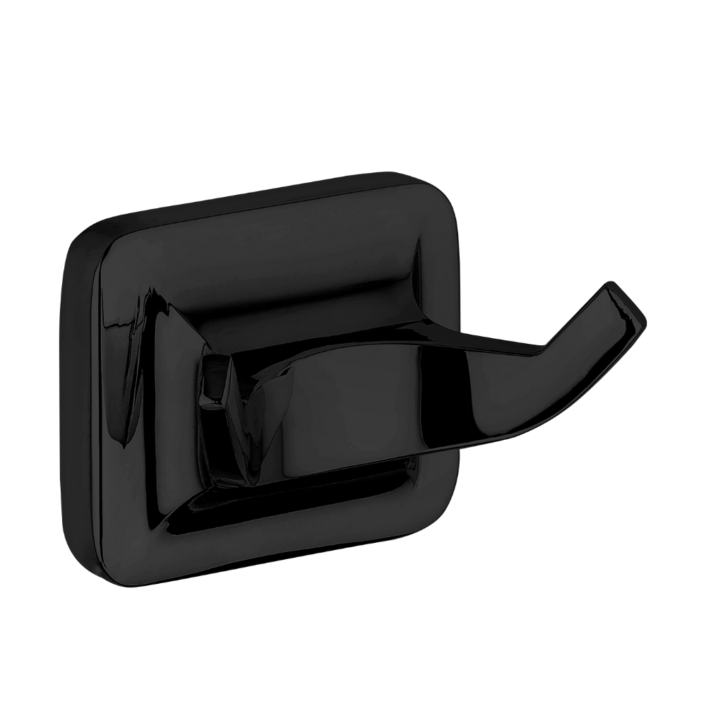 Patère Double UNO Noir - Porte Vêtement Salle de Bain Inoxydable