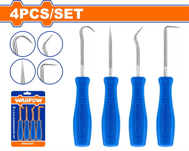 Ensemble 4 Crochets et Piolets WADFOW WSS2604 - Acier Carbone 45#