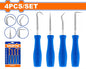Ensemble 4 Crochets et Piolets WADFOW WSS2604 - Acier Carbone 45#