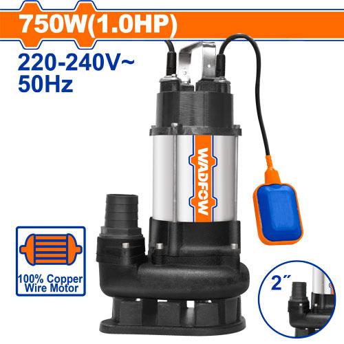 Pompe vide cave Submersible Eaux Usées 750W 1HP 13m WADFOW