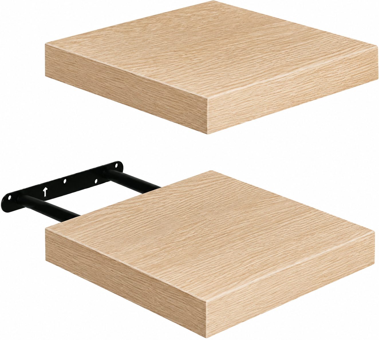 Étagère Murale Flottante en Bois 35x30cm – Chêne Blanchi